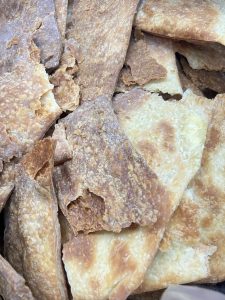 Upclose image of the crust used in our pumpkin pie ice cream